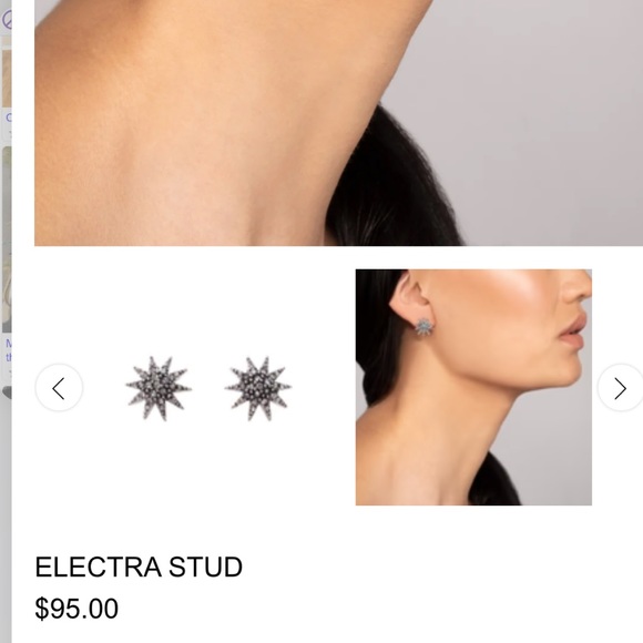 NWT Designer Lulu Frost Electra Silver Crystal Celestial Starburst Studs - Picture 5 of 6